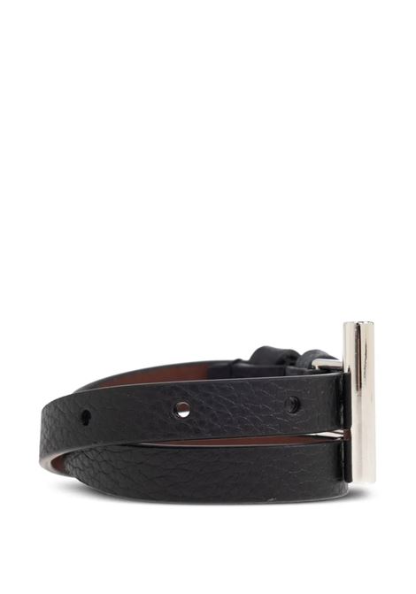 Bracciale A Doppio Giro Con Fibbia A T in Nero ALEXANDER MCQUEEN | 813363-1AAUG1000
